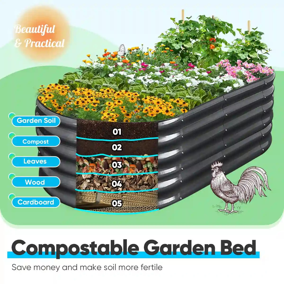 backyard flower bed for compost#color_dark grey