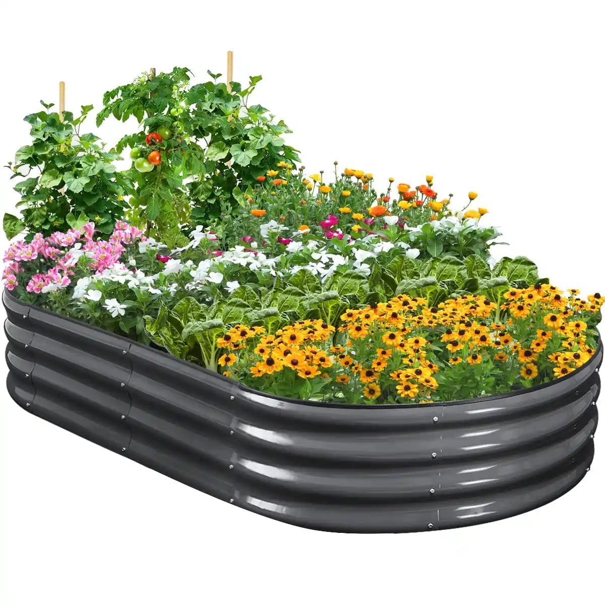 dark gray raised flower bed#color_dark gray