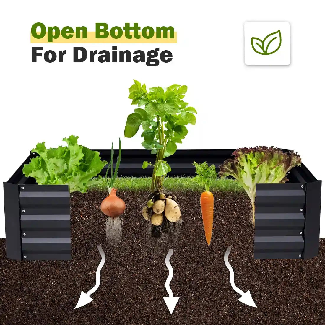 open bottom for drainage#size_4x3x1ft