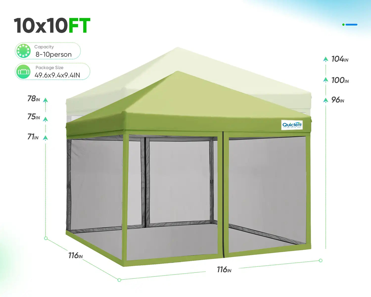 green canopy tent height#color_green