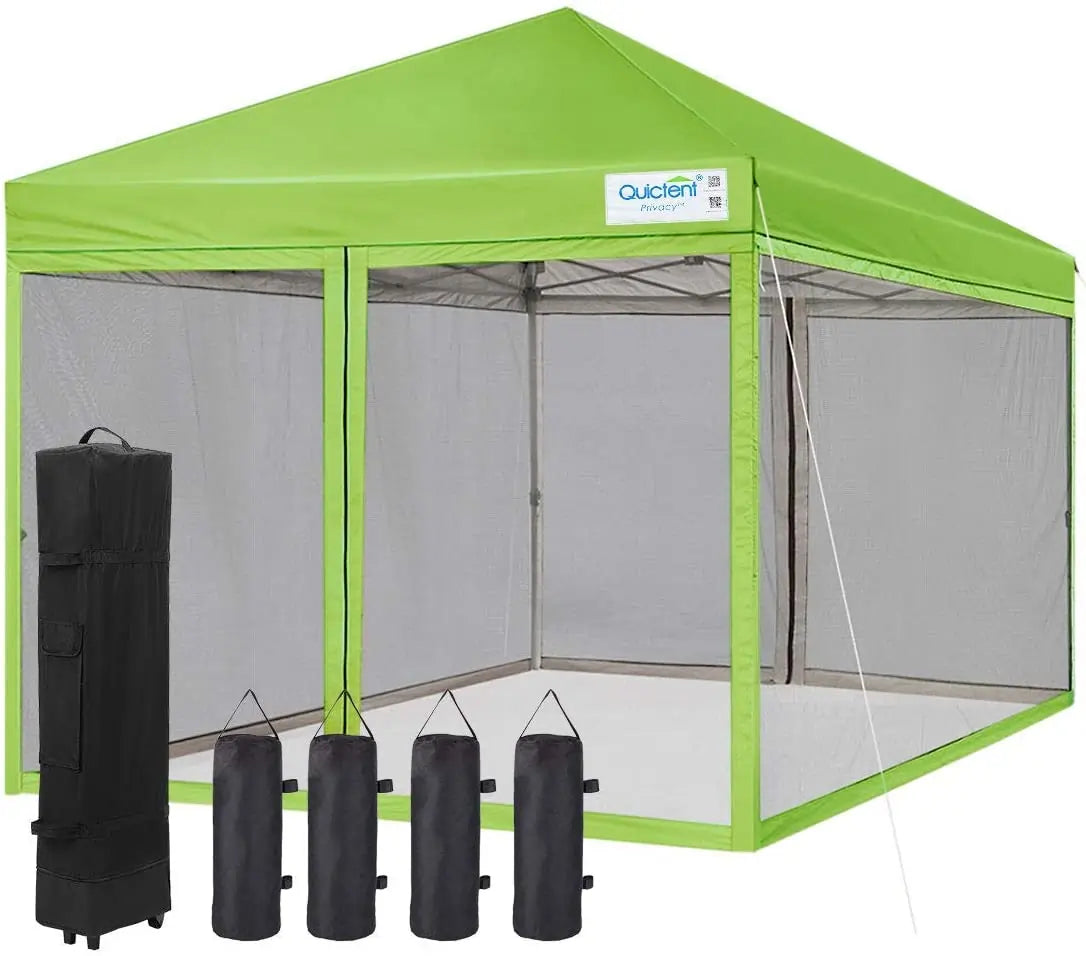 Green 10'x10' Pop Up Screen Tent#color_green