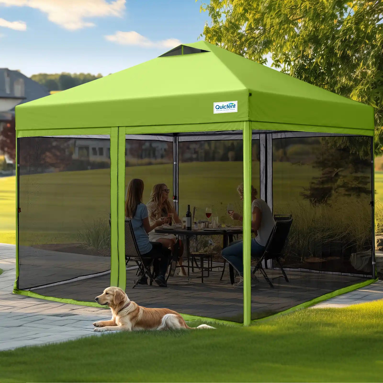 Green 10'x10' Pop Up Screen Tent#style_green