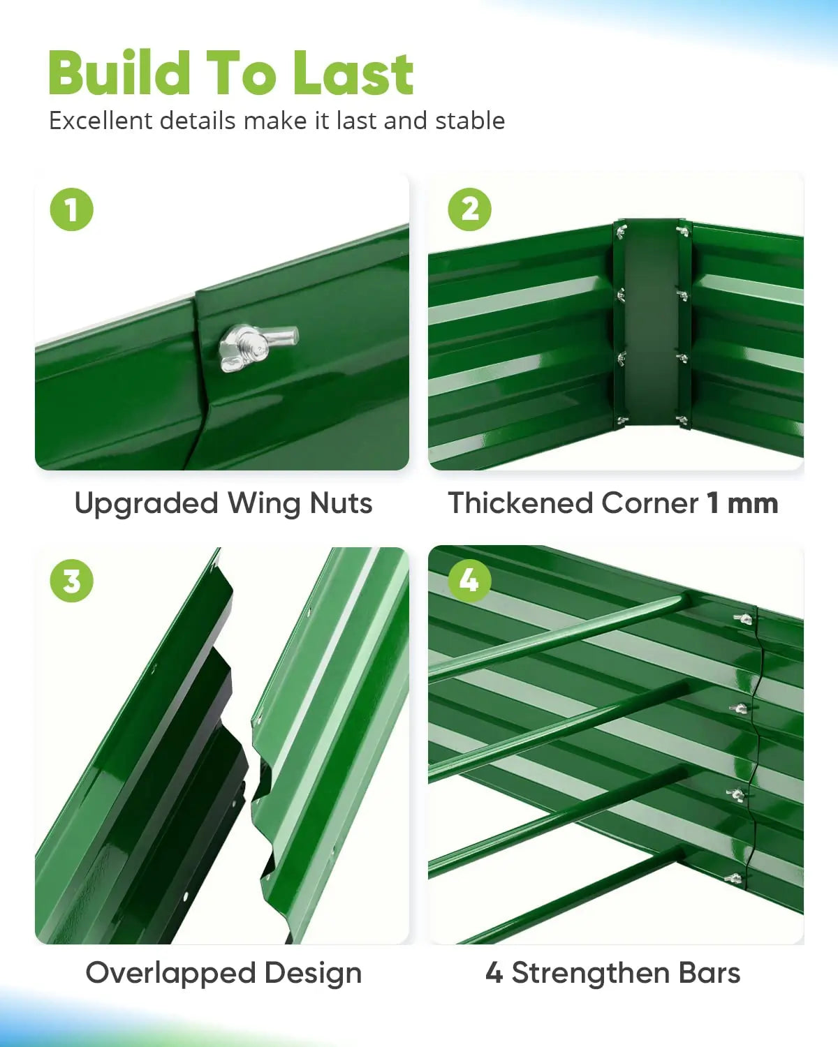 8'x4'x1' green garden bed#color_green