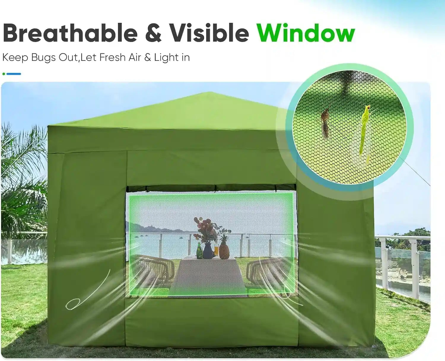 green 8x8 canopy tent window#color_green