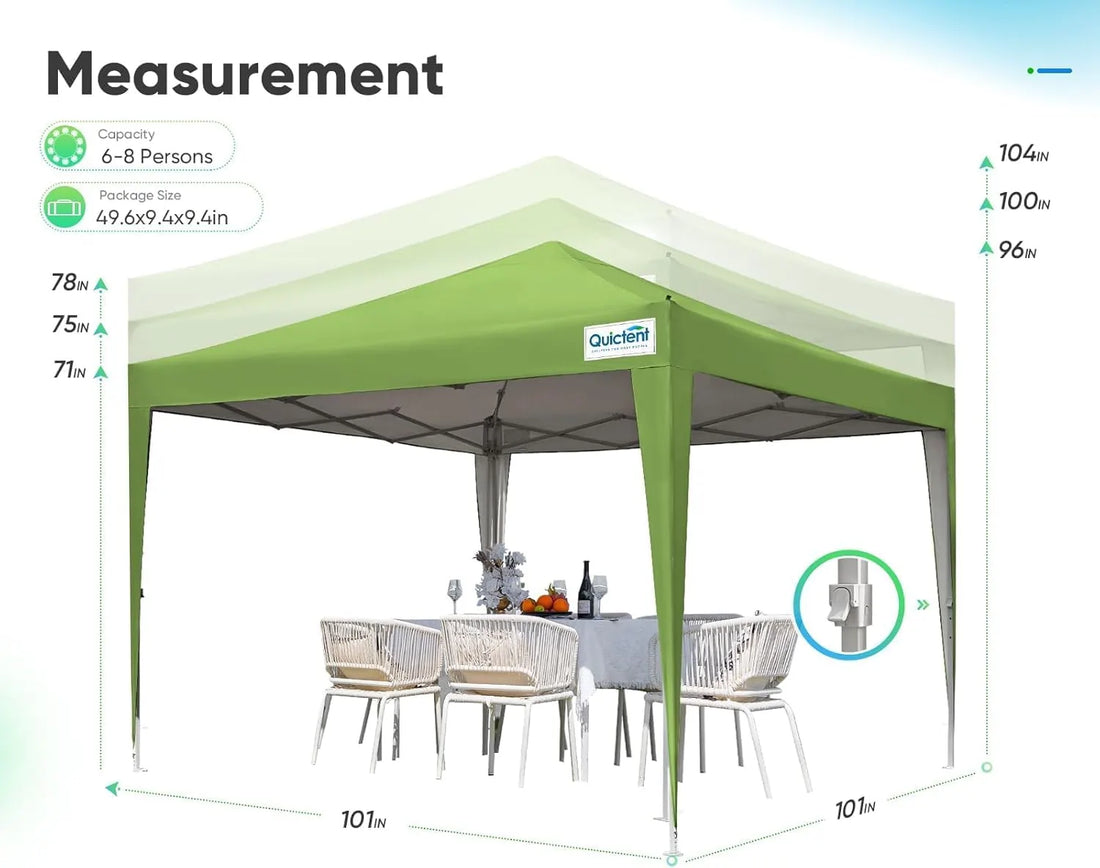 Quictent 8x8 Pop Up Canopy Tent with Sides Straight Leg Shelter