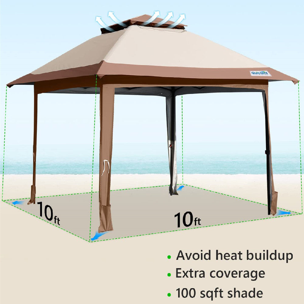 10' x 10' Pop up Canopy detail#color_khaki