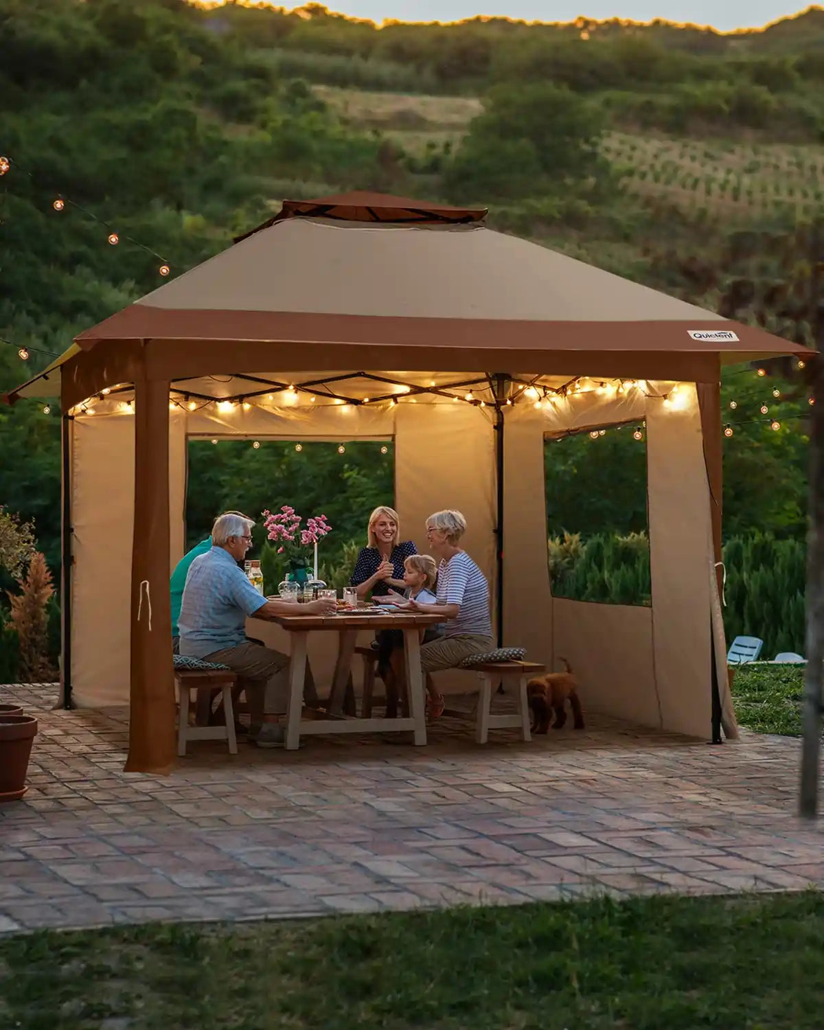 Khaki 13x13 gazebo outdoor#color_beige/khaki