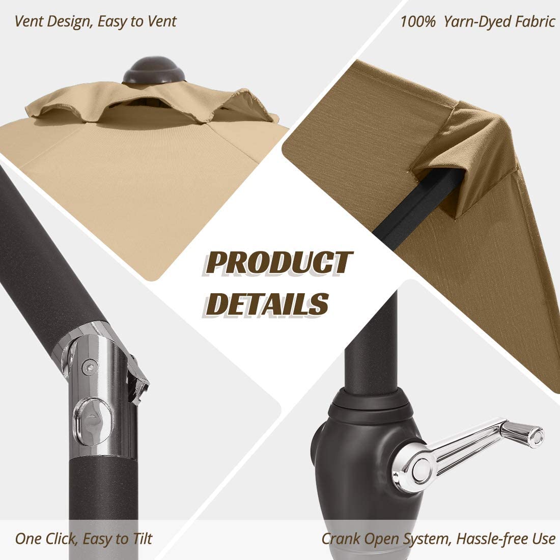 Upgraded 9ft Patio Umbrella Product Details#color_tan
