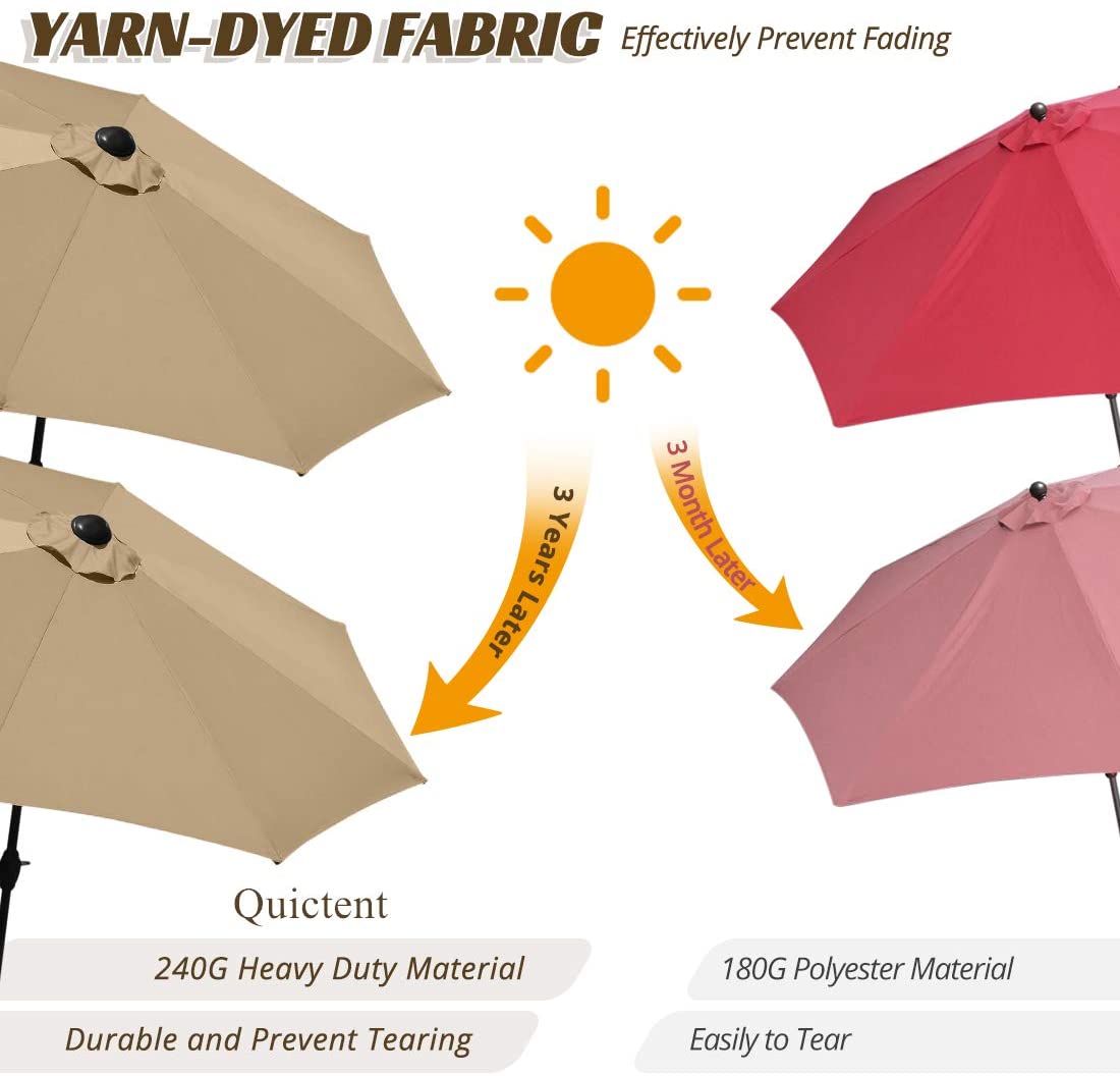 Upgraded 9ft Patio Umbrella Fabric#color_tan