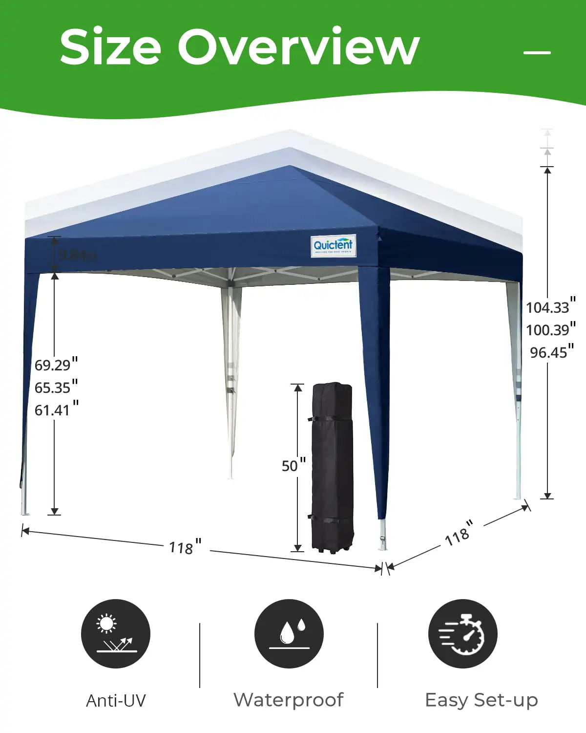 blue easy to set up tent size#color_navy blue