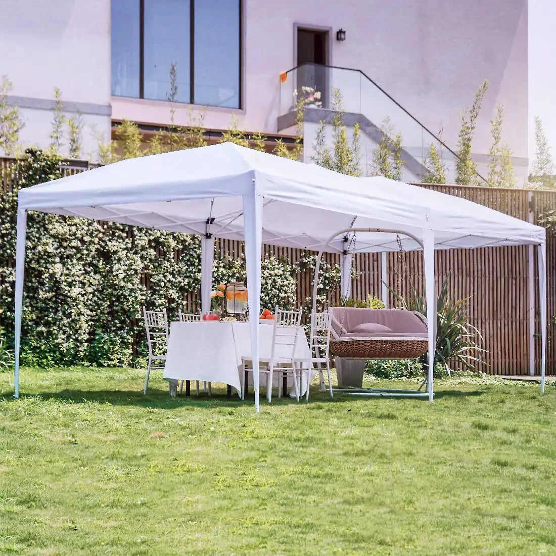 no side 10x20 pop up canopy white#color_white