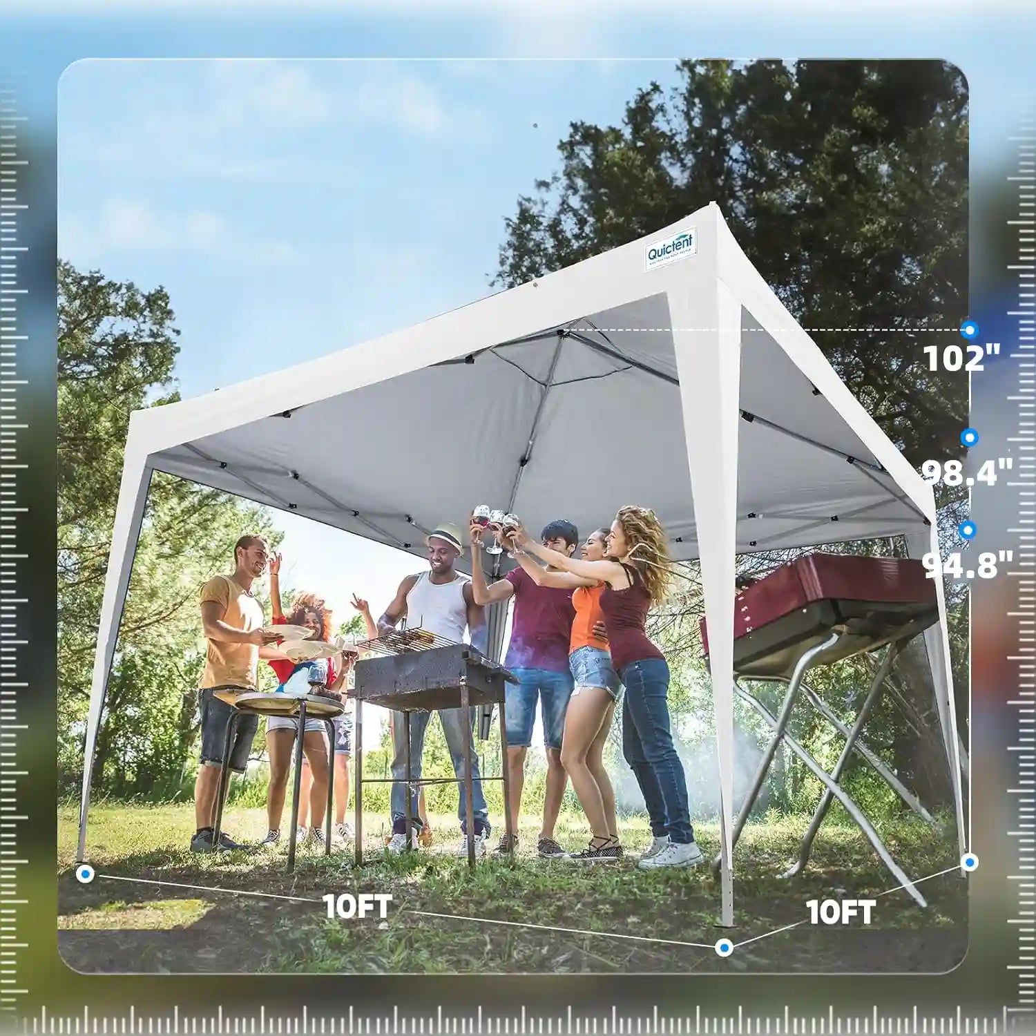 White 10x10 canopy without sides#color_white
