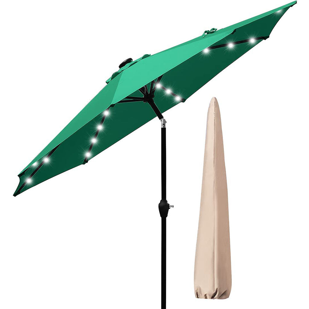 9' Patio Umbrella with Lights#color_dark green
