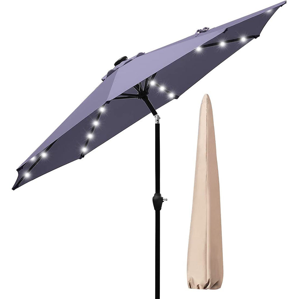 Quictent 9ft Patio Umbrella with Solar Lights, Water and UV Resistant