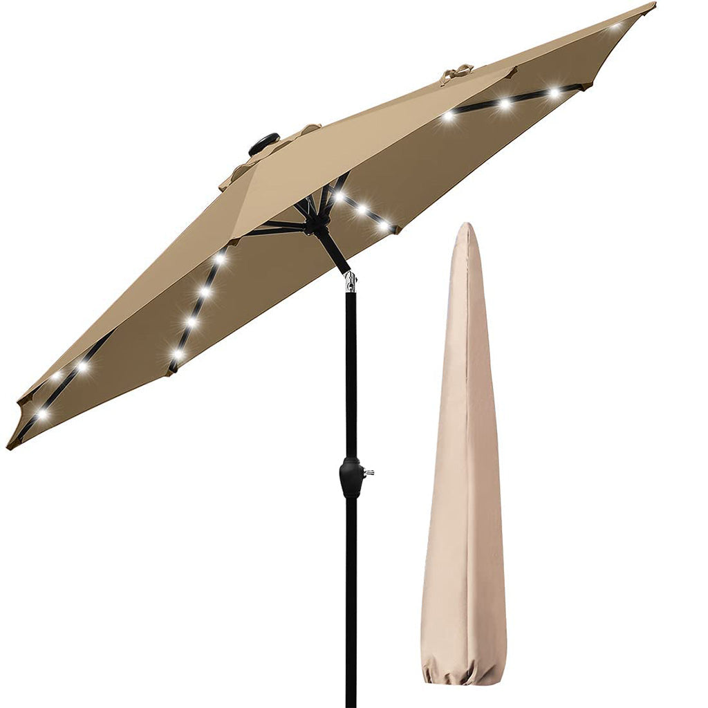 9' Patio Umbrella with Lights#color_tan