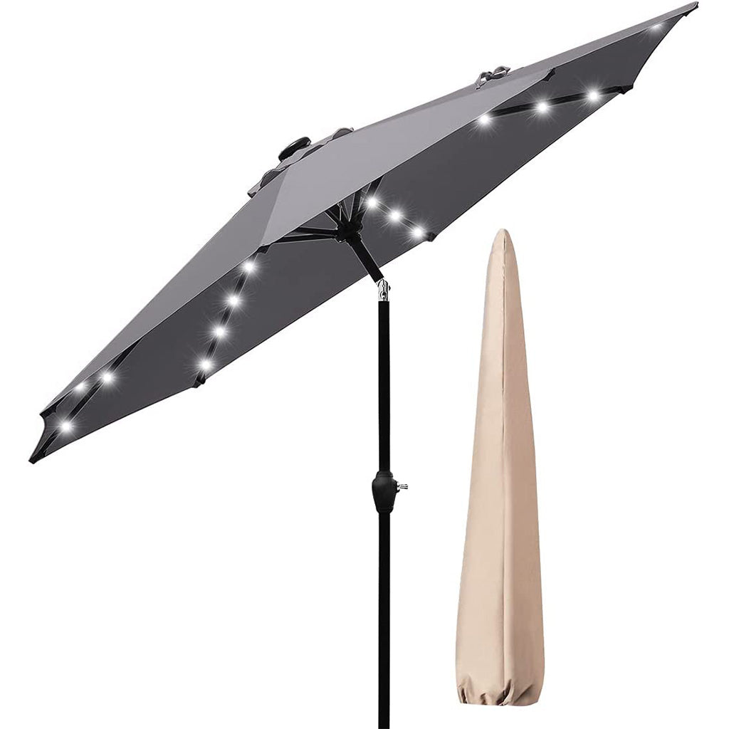 9' Patio Umbrella with Lights#color_beige white