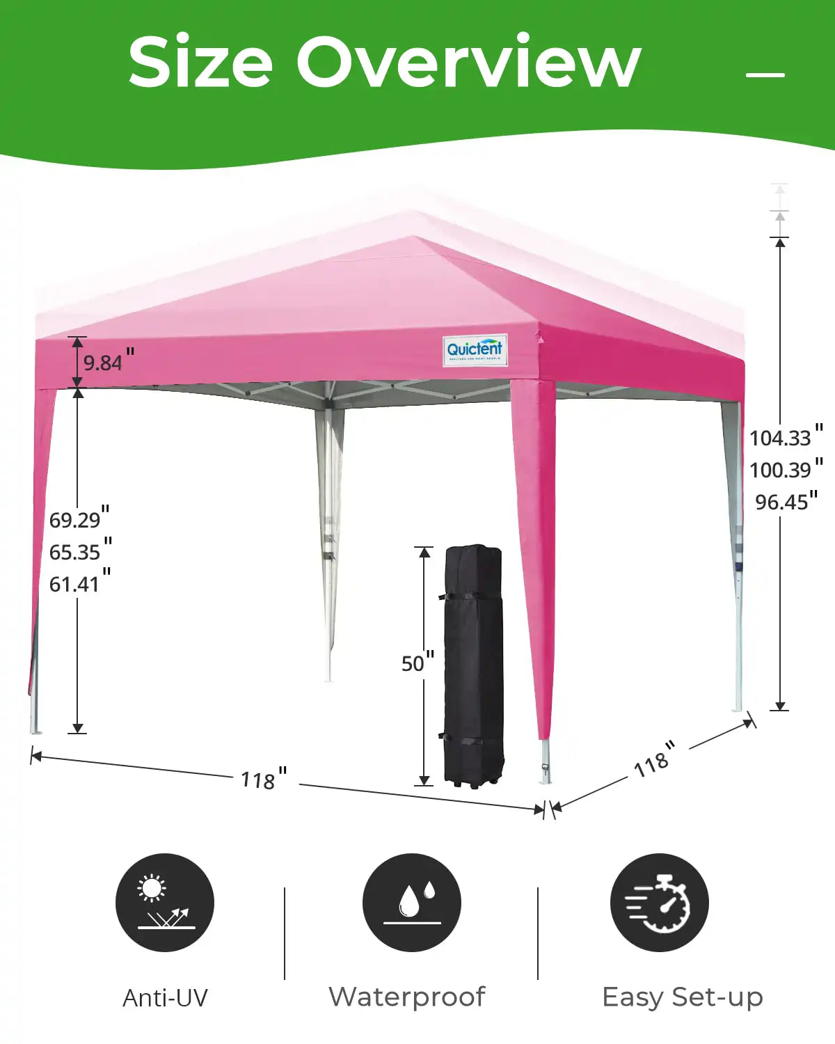 pink 10x10 pop up tent with walls size#color_pink