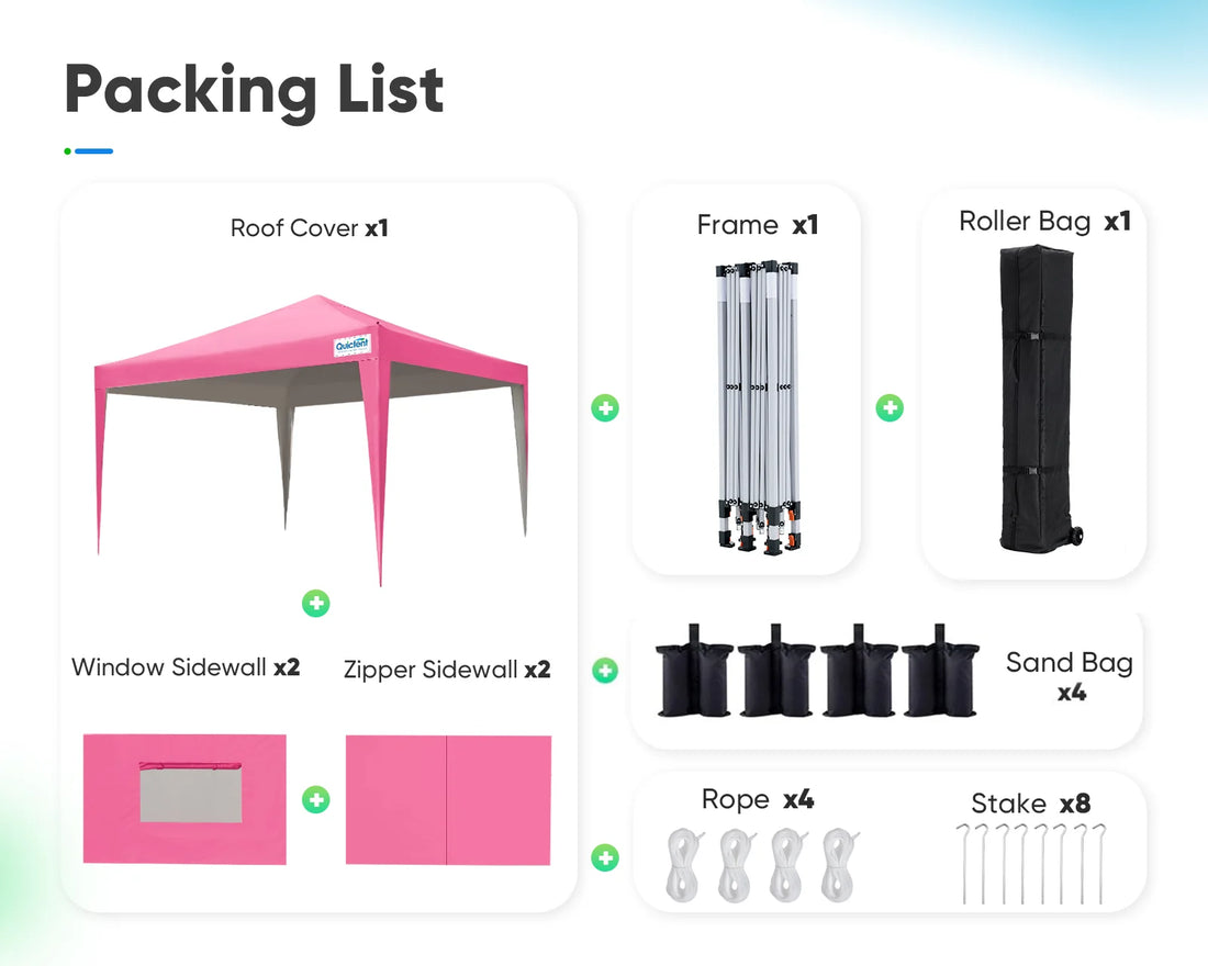 8x8 canopy with sales sides