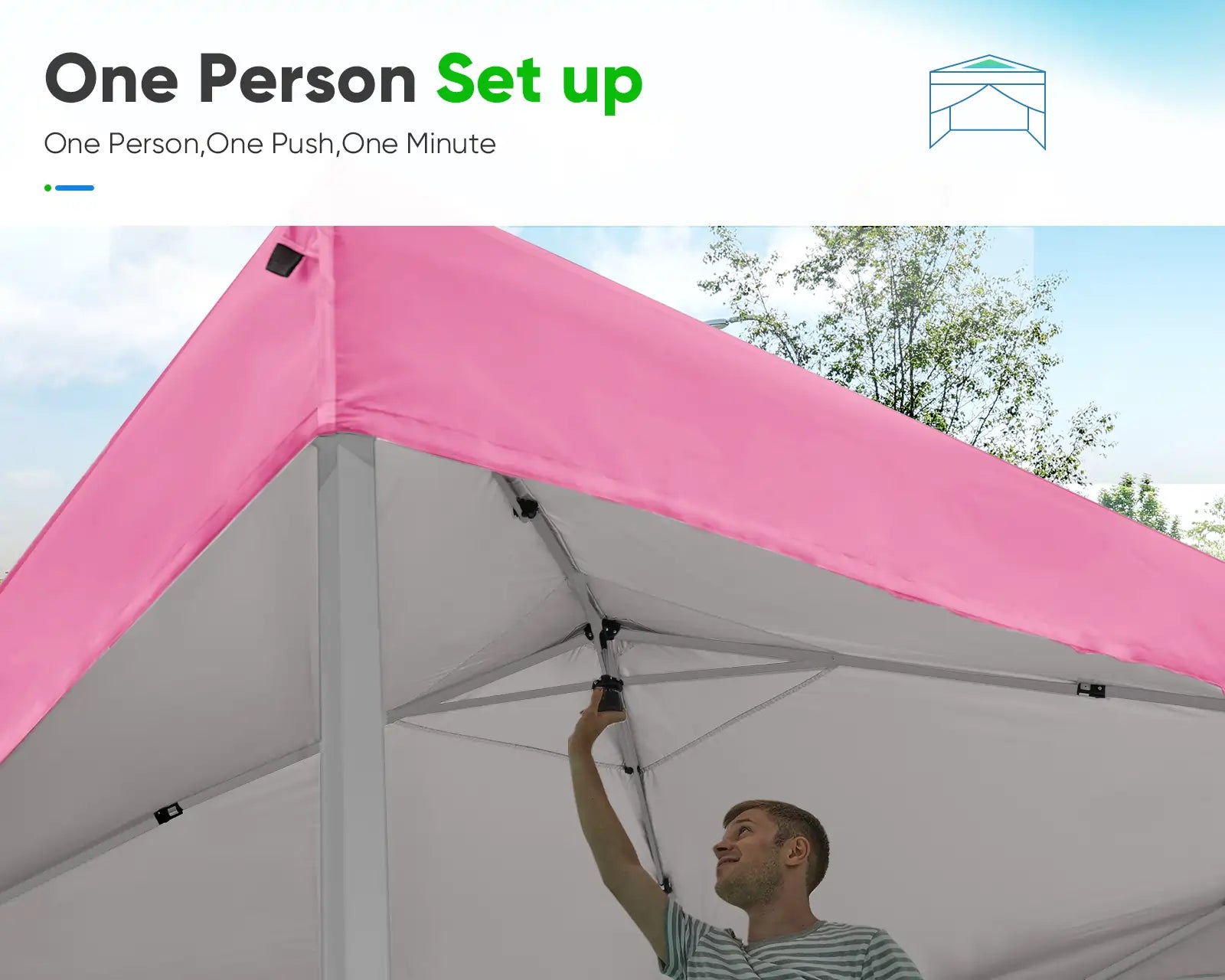 pop up canopy tent with sides frame details#color_pink