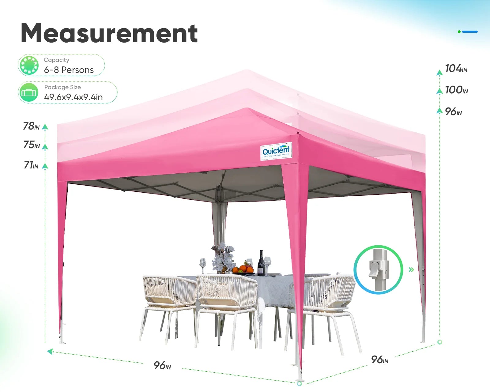 pink 8x8 canopy tent height options#color_pink