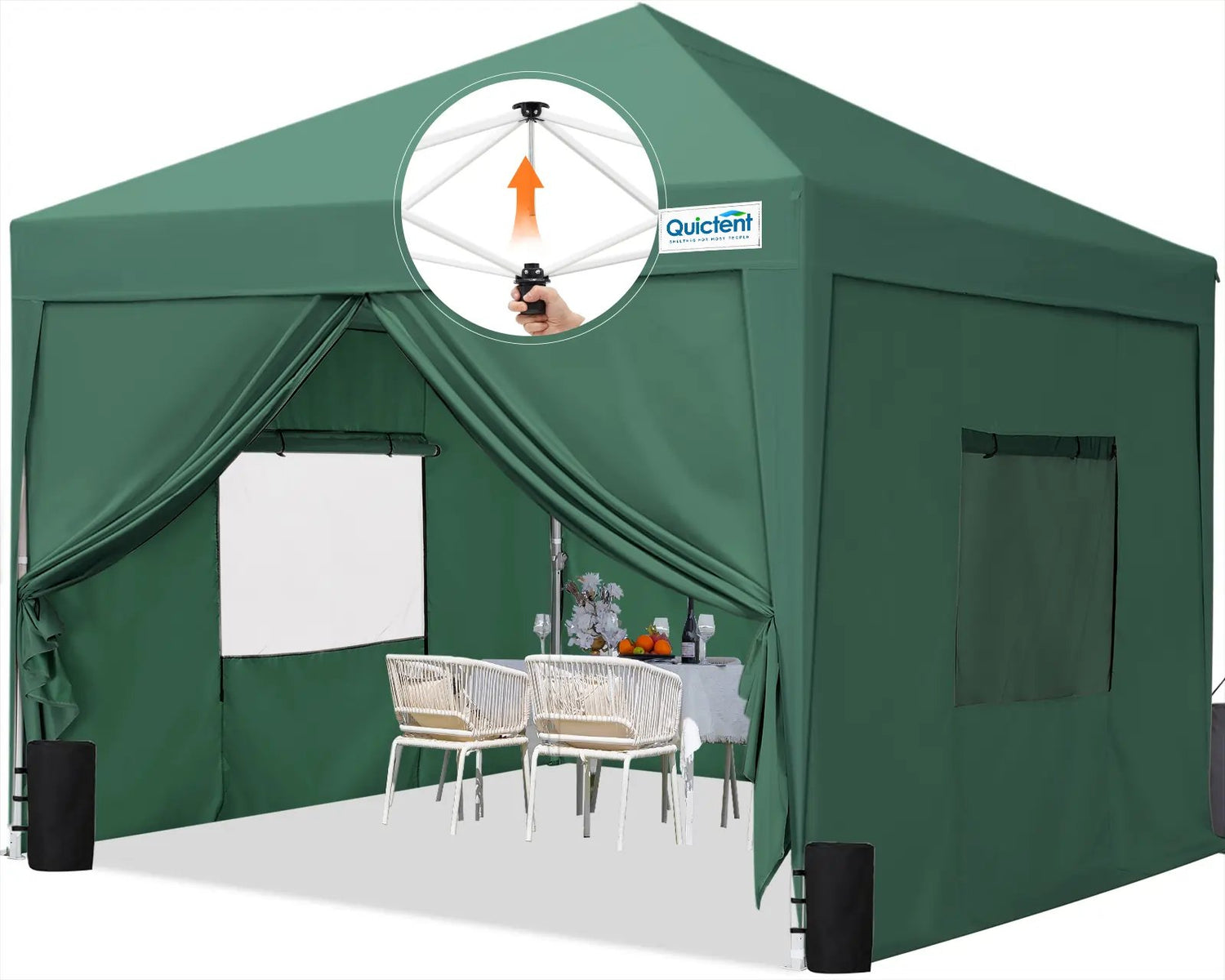 Quictent Privacy 8x8/10x10/10x20 Portable Pop Up Canopy with Sidewalls