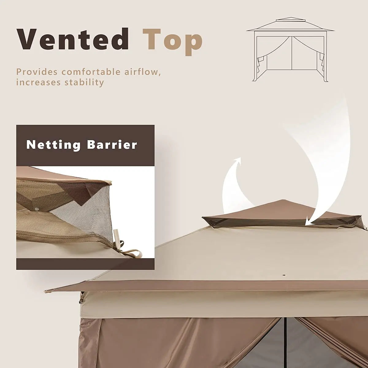 11x11 pop up gazebo top#color_beige