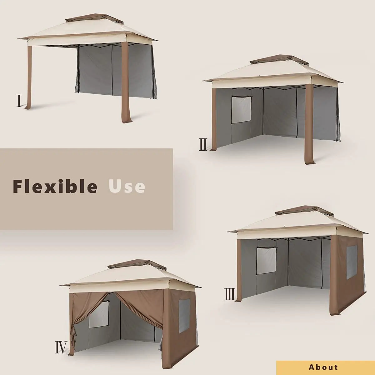 11x11 gazebo tent uses#color_beige