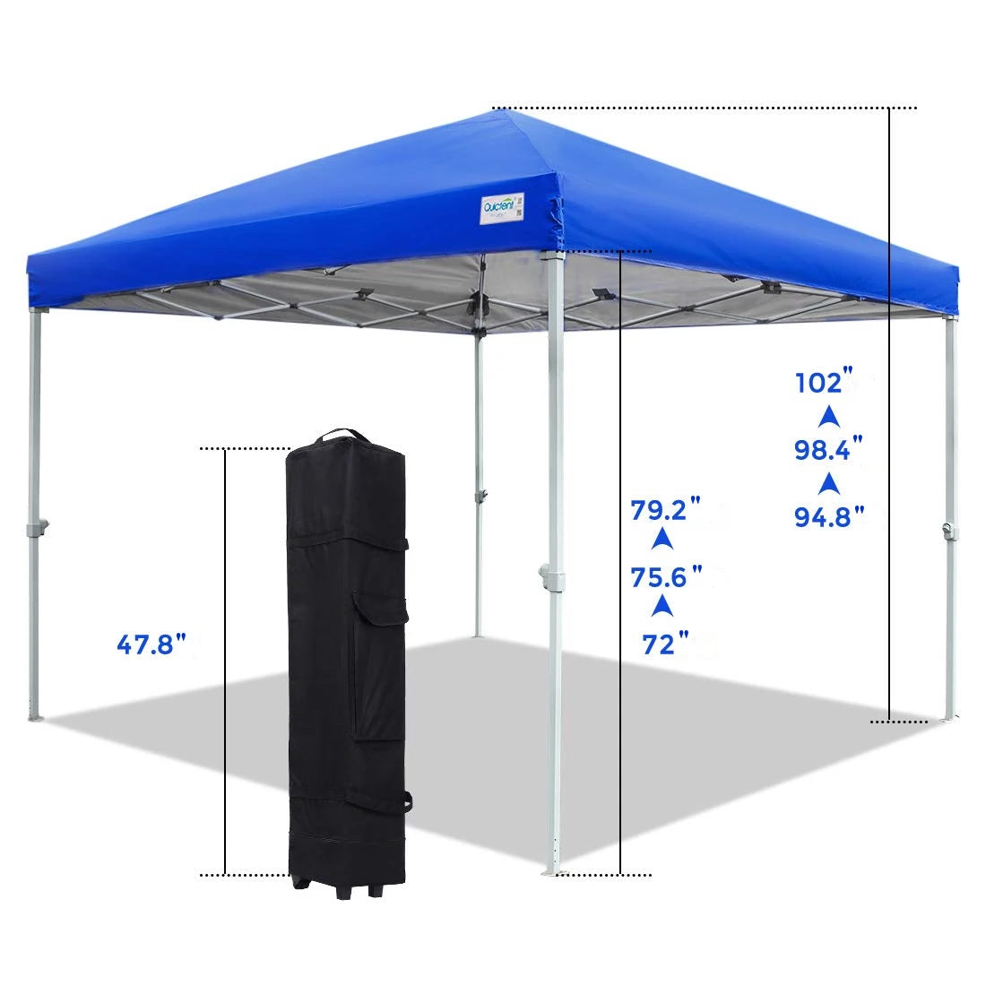 blue canopy tent with netting height#color_royal blue