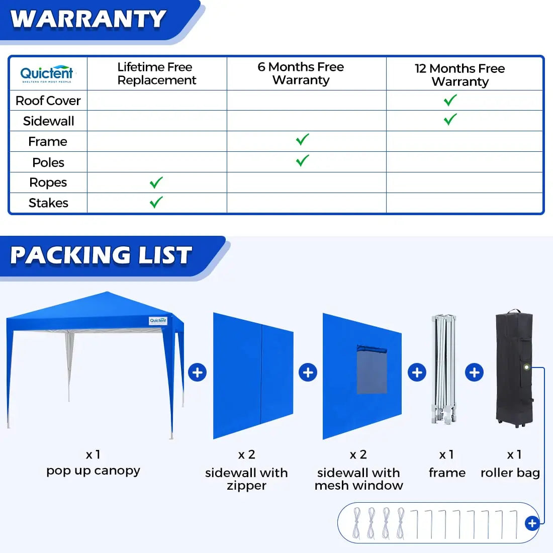 blue canopy tent 8x8 packing list#color_ royal blue