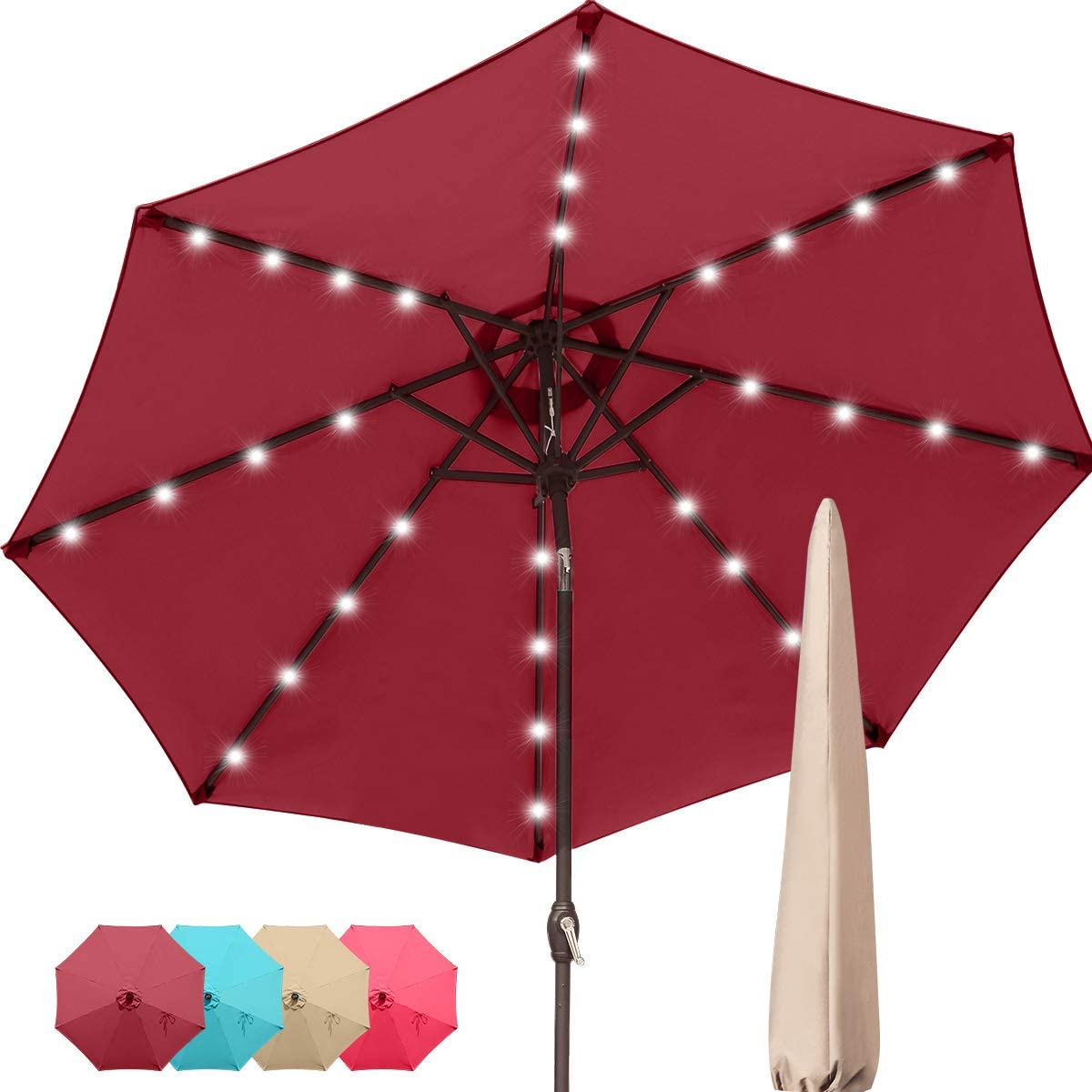 Upgraded 9' Patio Umbrella#color_wine