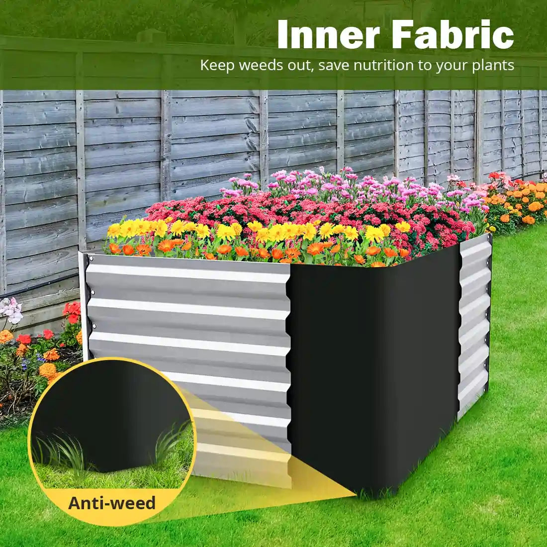 silver garden bed inner fabric#size_4x3x2ft