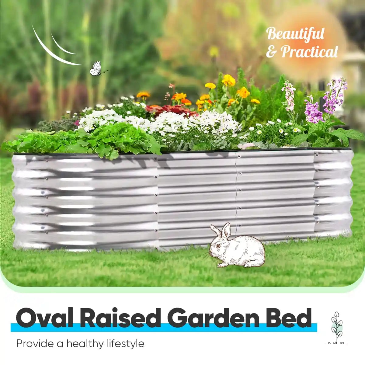 silver garden elevated bed#color_silver