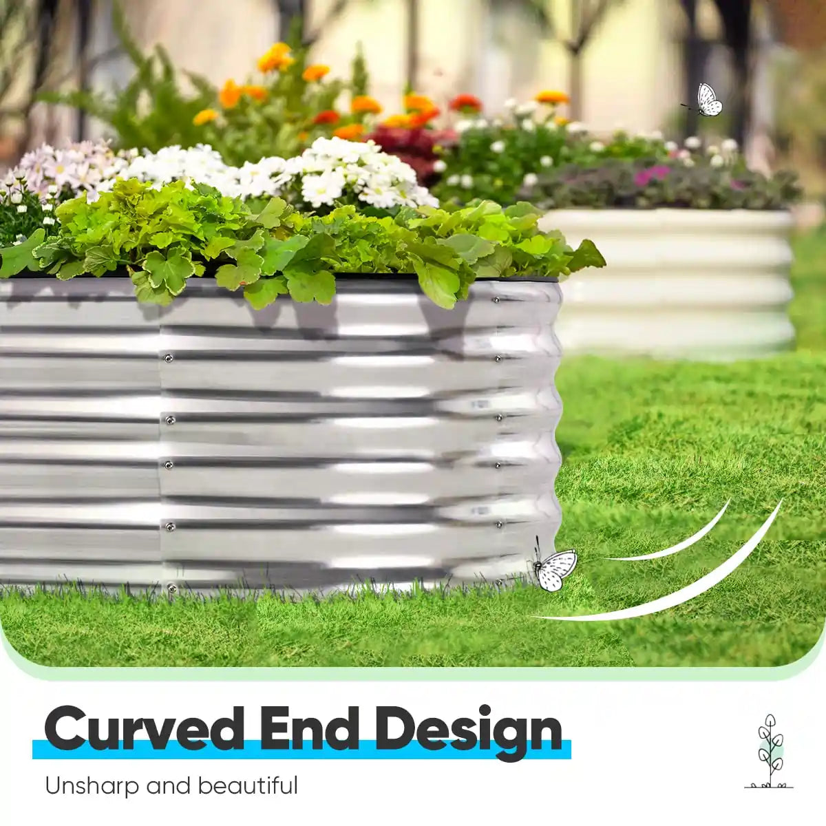 silver elevated garden bed design#color_silver