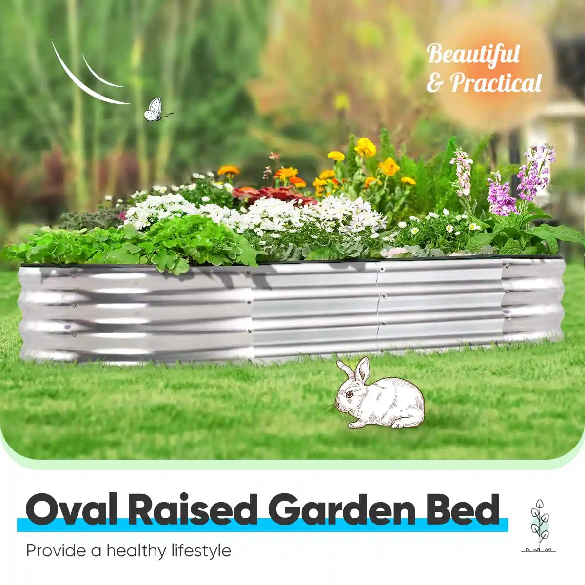 silver oval flower bed#color_silver