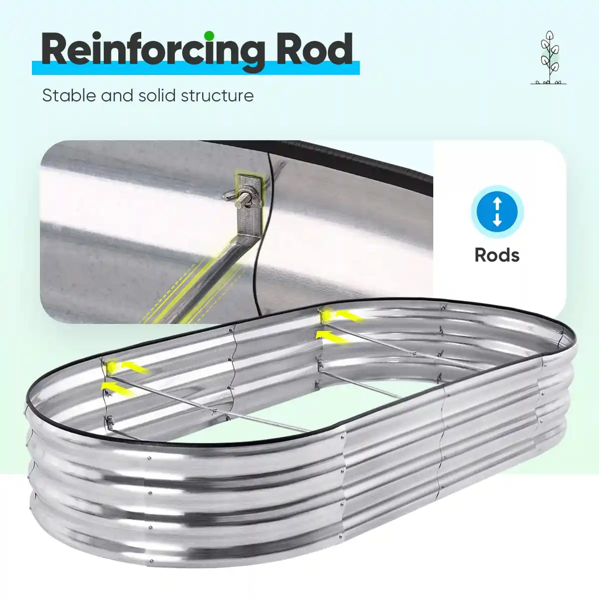 silver flowerbed rod#color_silver