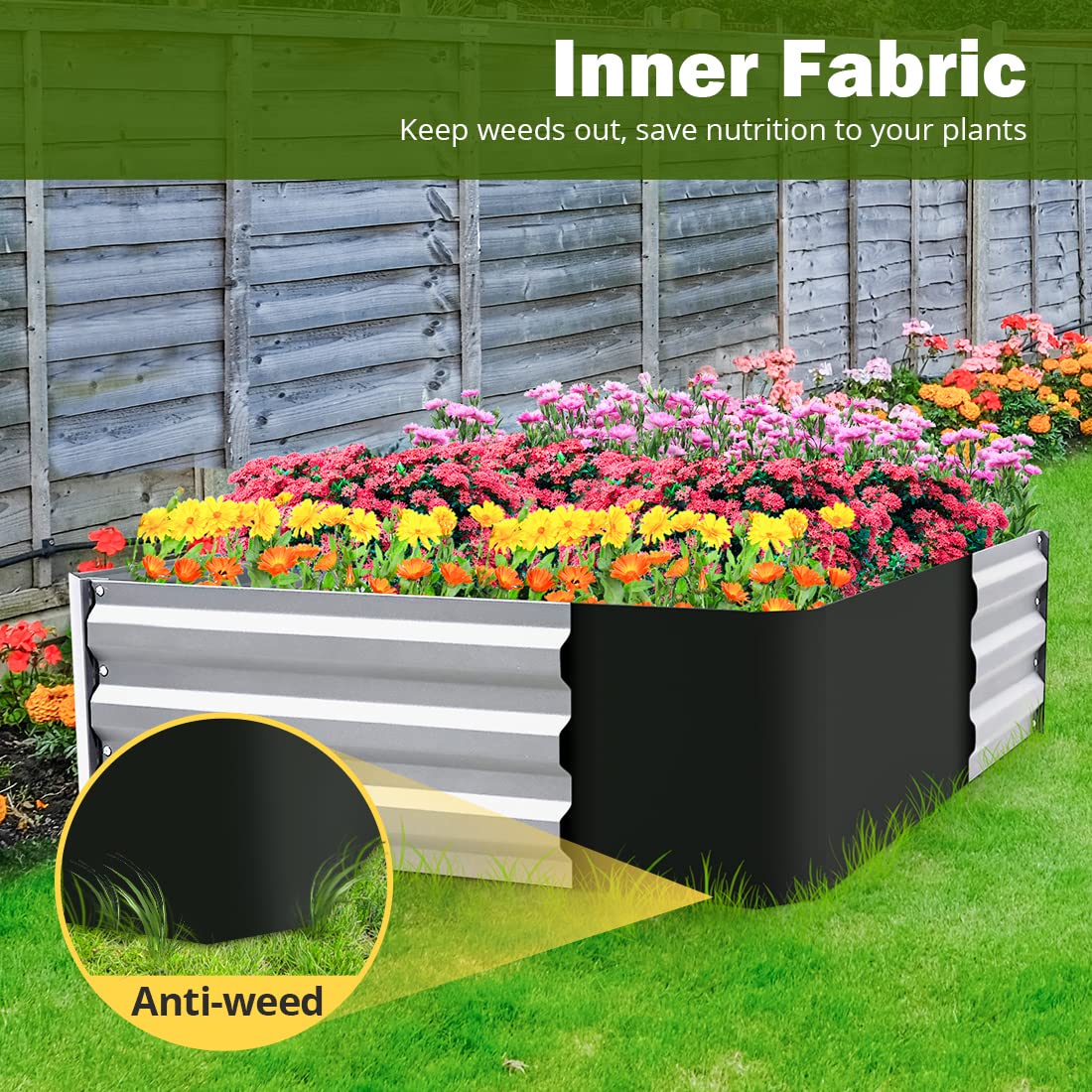 6x3x1 silver garden bed anti weed#size_6x3x1ft