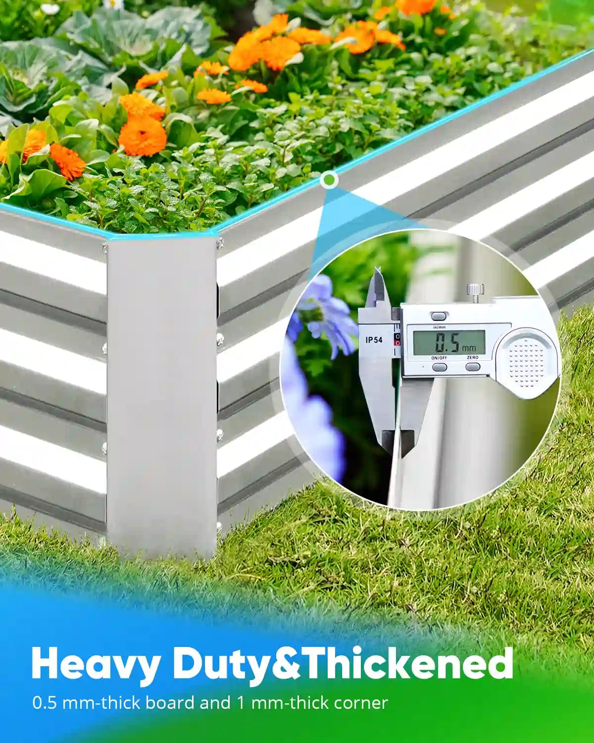 silver 8x4x1 garden bed material#color_silver