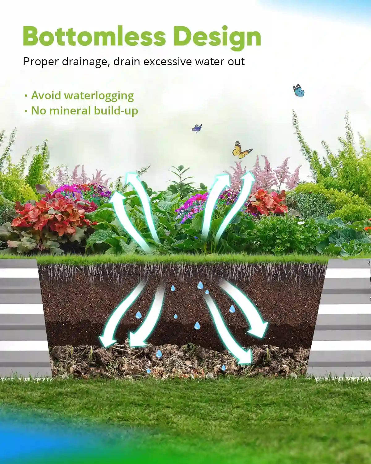 silver 8x4x1ft garden bed bottomless design#color_silver