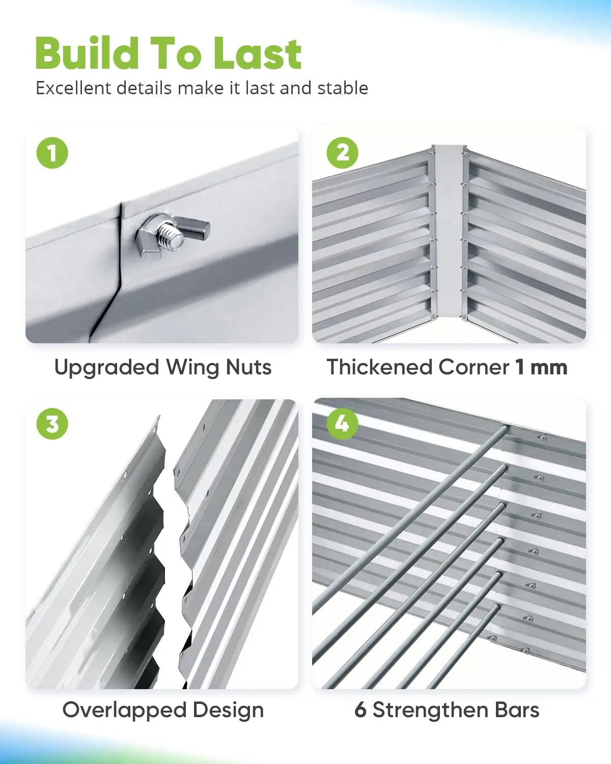 silver 8x4x2ft garden bed details#color_silver