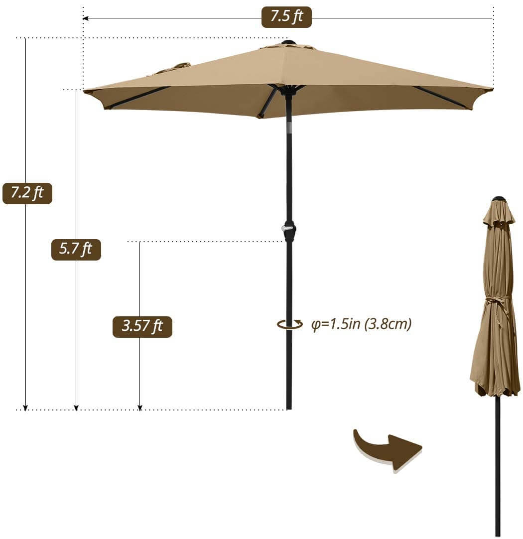 Patio umbrella Size#color_tan