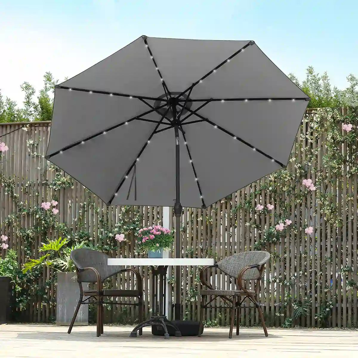 grey 9 foot umbrella for patio#color_grey