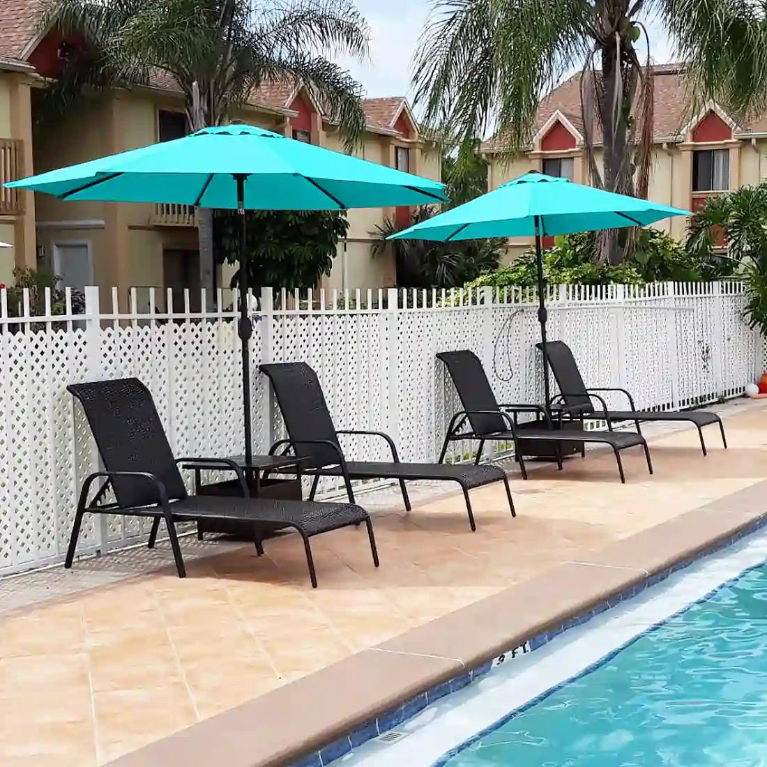 Turquoise 9 foot patio umbrella for pool side#color_turquoise
