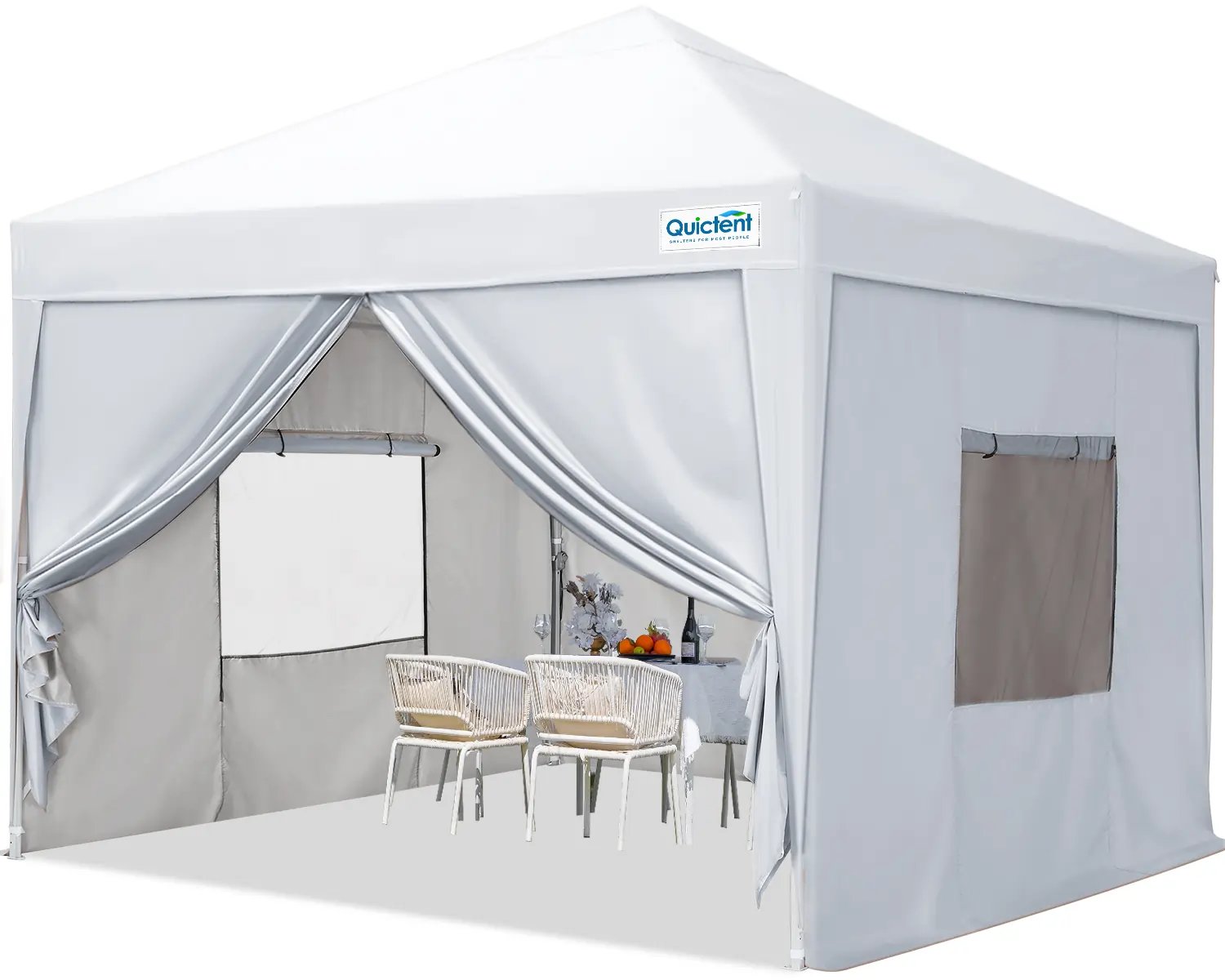 White 10' x 10' Pop Up Canopy#color_white