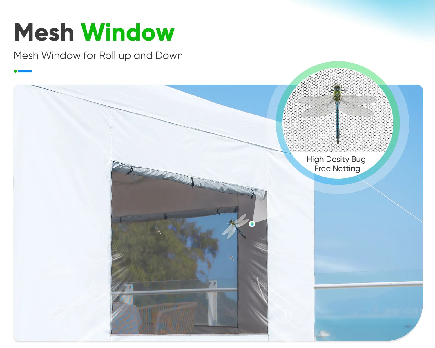 white 10x20 pop up canopy with mesh window#color_white