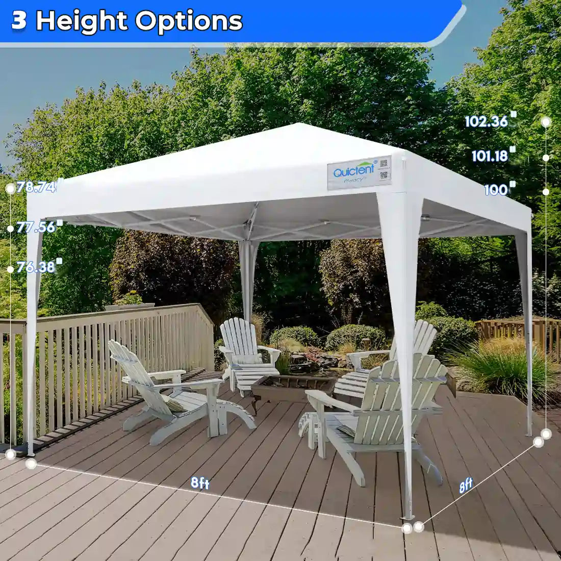 white 8x8 canopy tent size#color_white