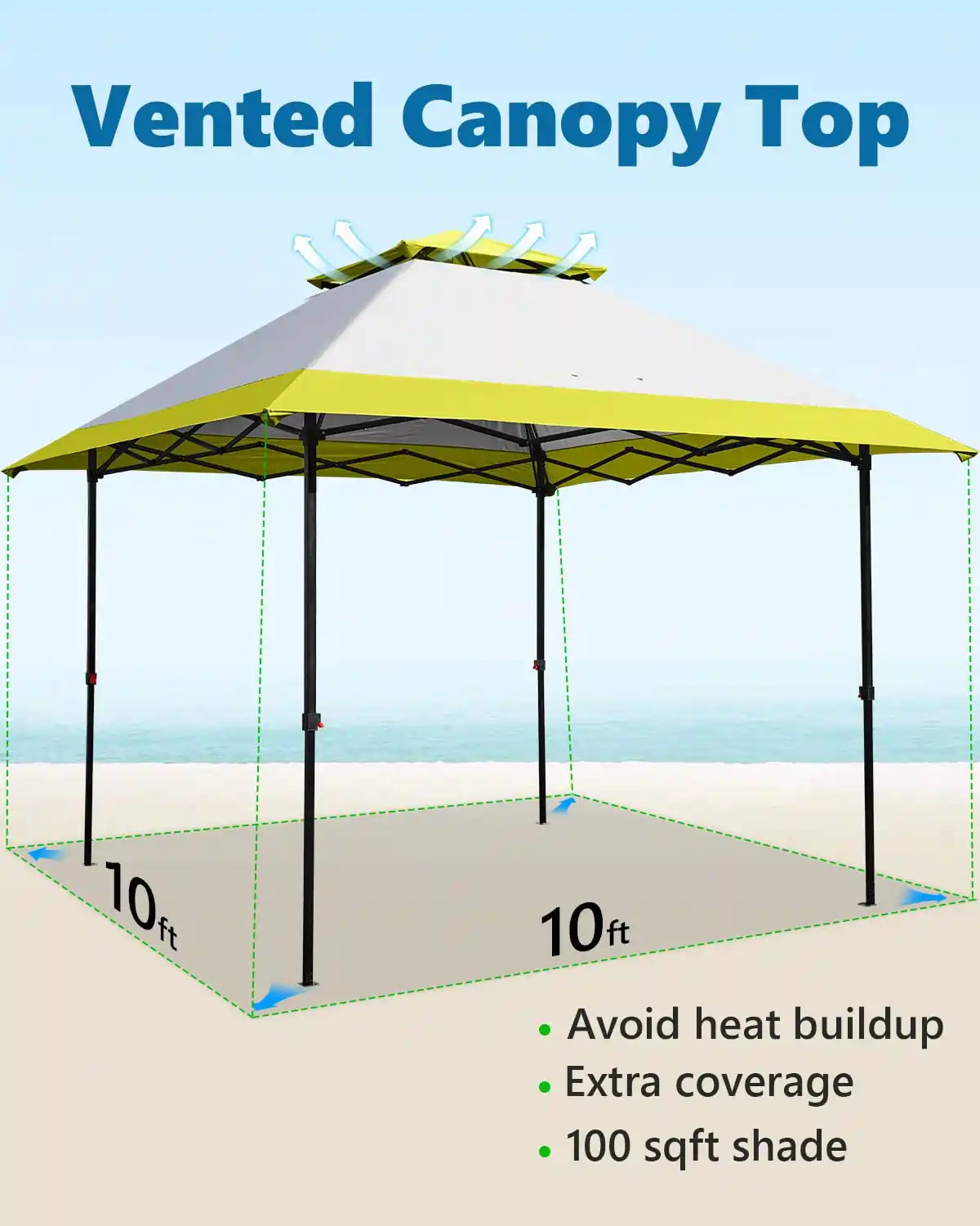 Quictent yellow vented gazebo top#color_yellow