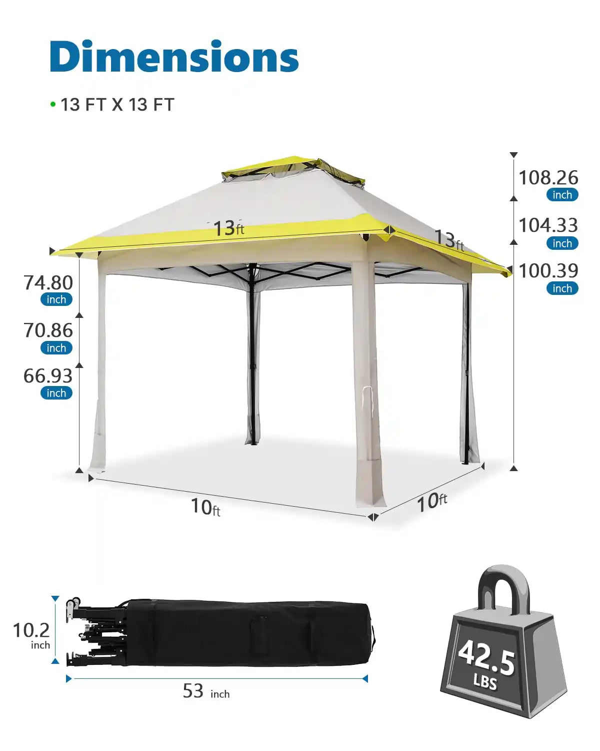 yellow 13x13 gazebo size#color_gray/yellow