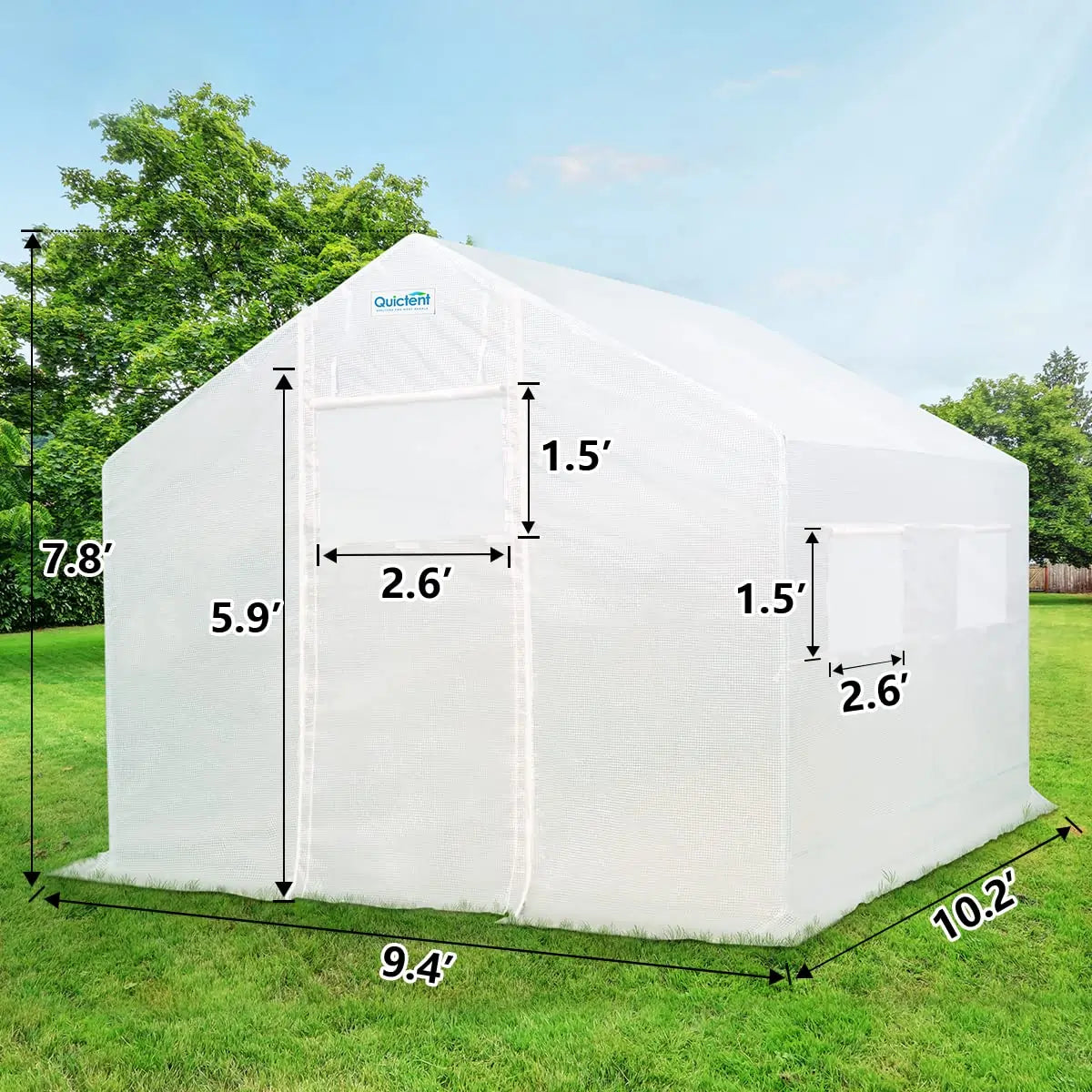 10x9x8 backyard greenhouse size 