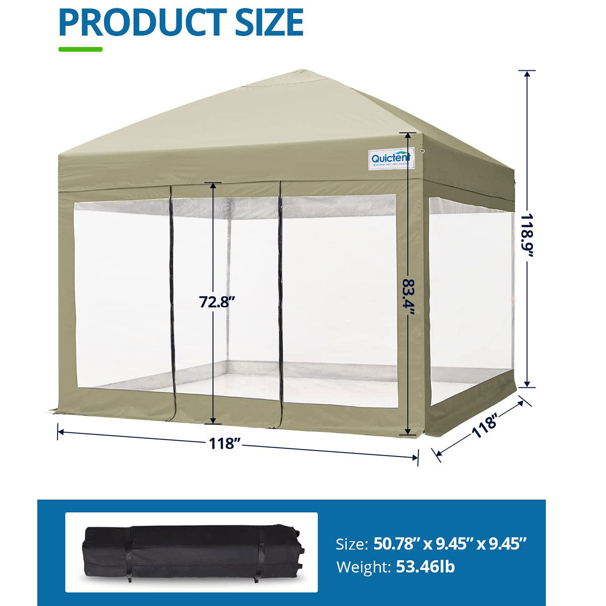 Beige 10' x 10' Pop up Canopy size#color_beige