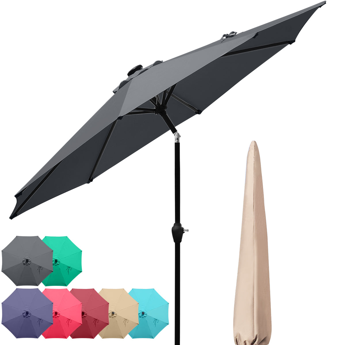 9' Patio Umbrella#color_gray